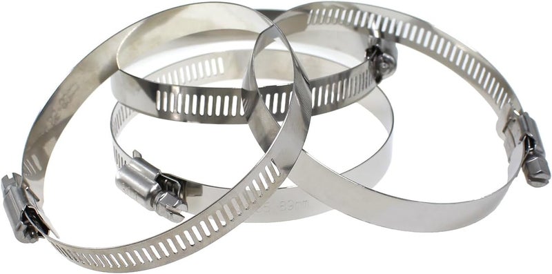 Bxian 5PCS 3 Inch Metal Hose Clamps 304 Stainless Steel Adjustable Pipe Clamp Worm Gear Drive Hose Clamp Adjustable Diameter 2.5 Inch to 3.5 Inch - Image 3